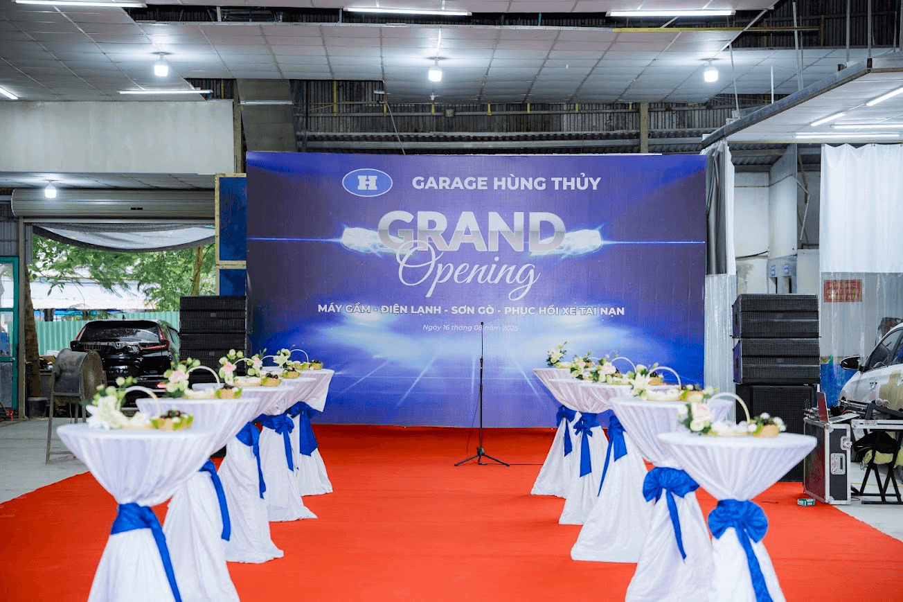 Làm backdrop khai trương